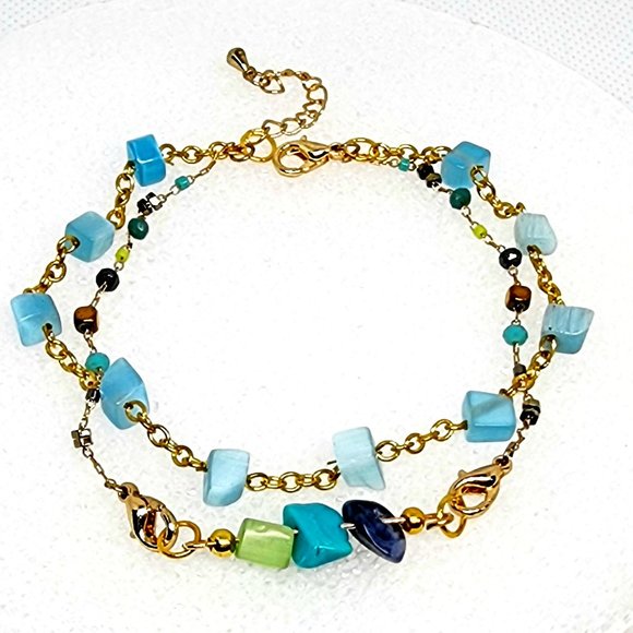 Hand Crafted Jewelry - Double Strand Tiger Eye Bracelet